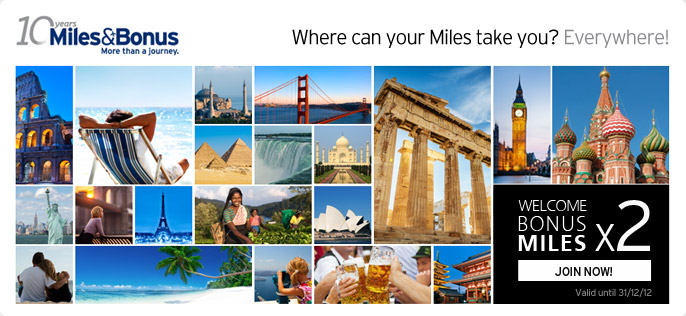 Miles&Bonus: Join now and earn double welcome bonus miles